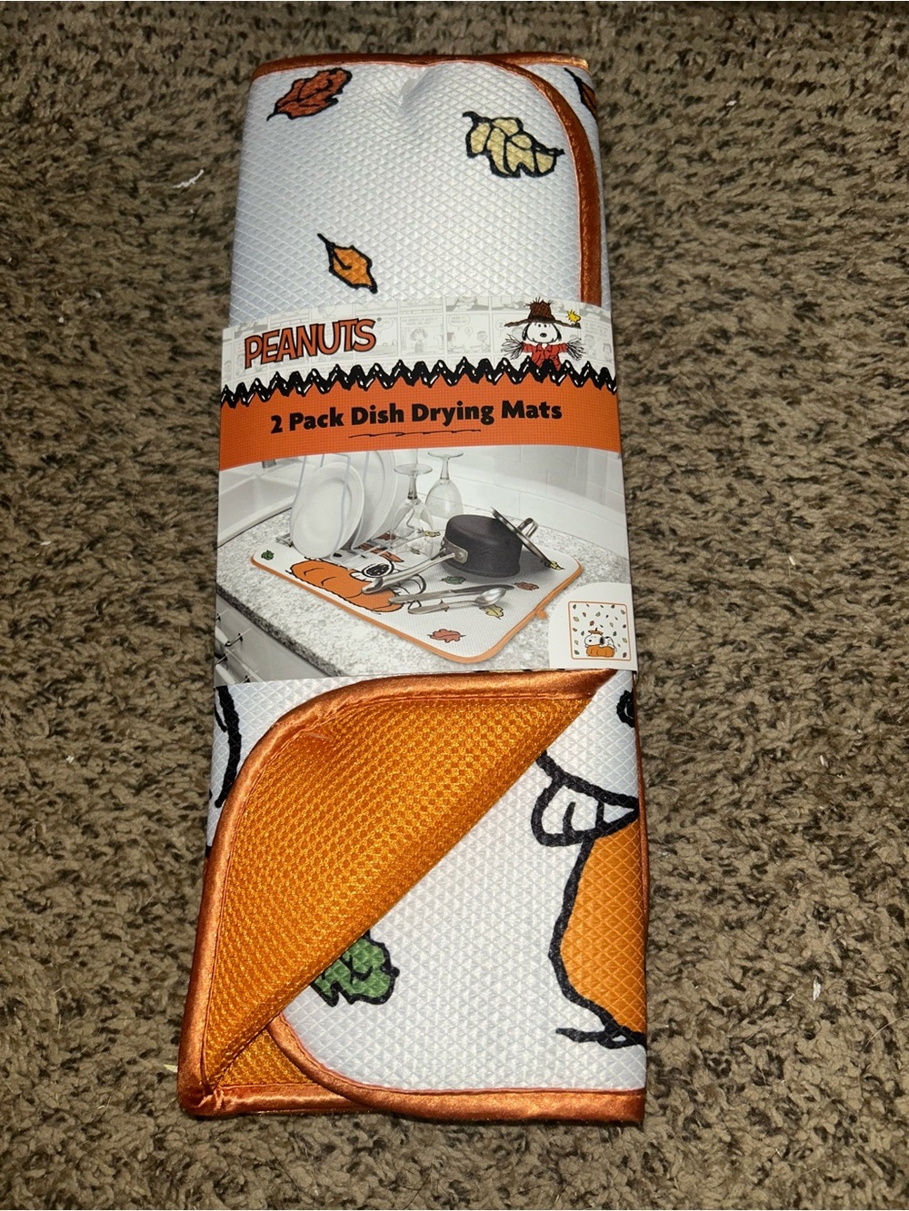 Peanuts Snoopy Fall Dish Drying Mats